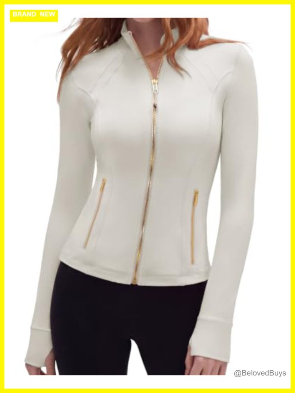 Golden Zipper Lightweight Track Jacket with Thumb Holes